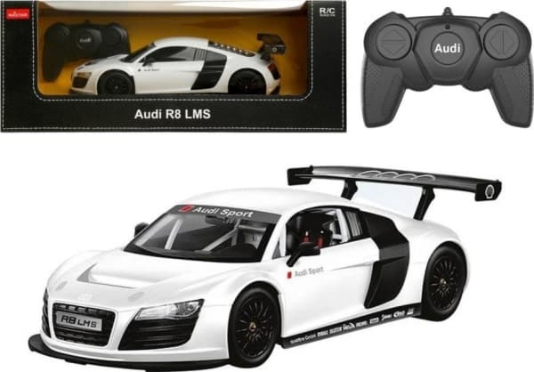 RC Urheiluauto 1:18 Kauko-ohjattava Audi R8 White Rastar Rastar