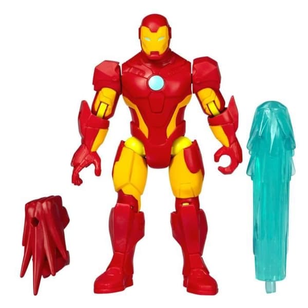 MixMashers Iron Man, 12 cm anpassningsbar statyett att mixa och matcha med tillbehör, Marvel, från 4 år
