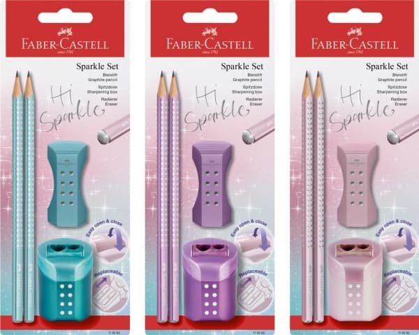 FABER-CASTELL kirjoitussetti GRIP SPARKLE, lajiteltu sisältää: 1 x lyijykynä GRIP SPARKLE - 1 kpl (118282)