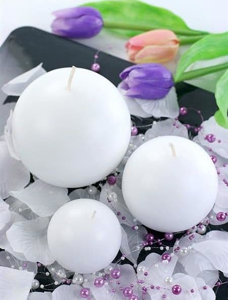 Party Deco Bolljus, matt vitt, 6 cm, 10 st universal