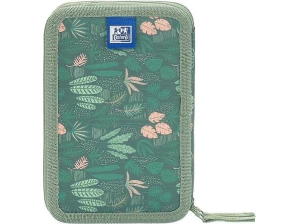 Kids 2 compartment pencil case green OXFORD