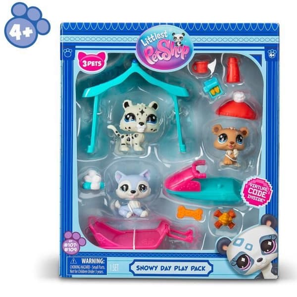 3 Pets Theme Pack - BANDAI - Littlest Pet Shop Snow - Djur och tillbehör