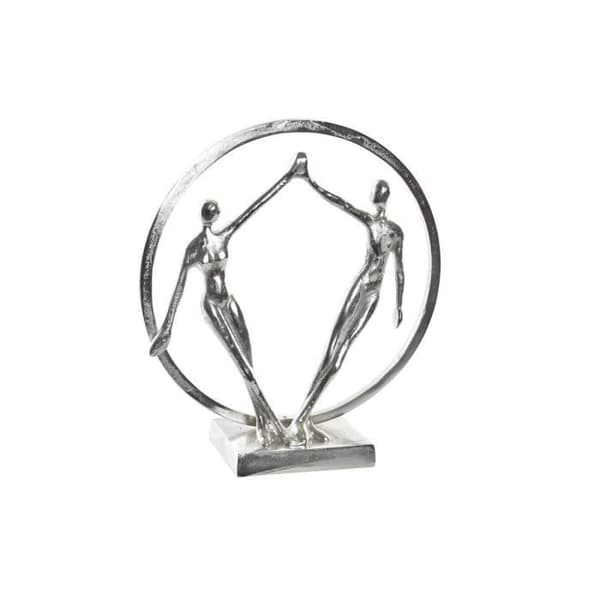 dekorativ figur silver aluminium människor (34 x 11 x 36 cm)