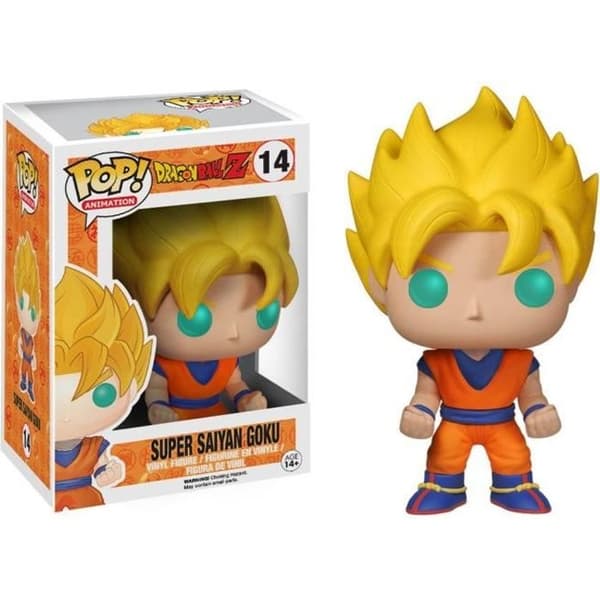 Dragon Ball Z Figur - FUNKO - Goku Super Saiyan - 9,5 cm - Orange - Vuxen