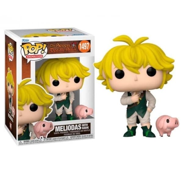 Figur - FUNKO - Meliodas med Hawk Pop &amp; Buddy - 10cm - Samling De Sju Dödssynderna - Mixte