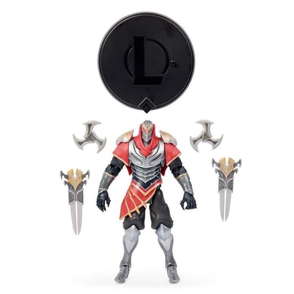 LEAGUE OF LEGENDS - PREMIUM FIGURINE 18 CM ZED Master of Shadows - 6062261 - Med 19 artikulationspunkter och tillbehör