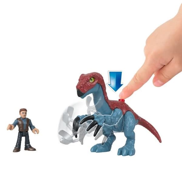 FISHER - PRICE IMAGINEXT - Jurassic World - Slasher Dino och Karaktär - Actionfigur för tidig ålder - 3 år och uppåt