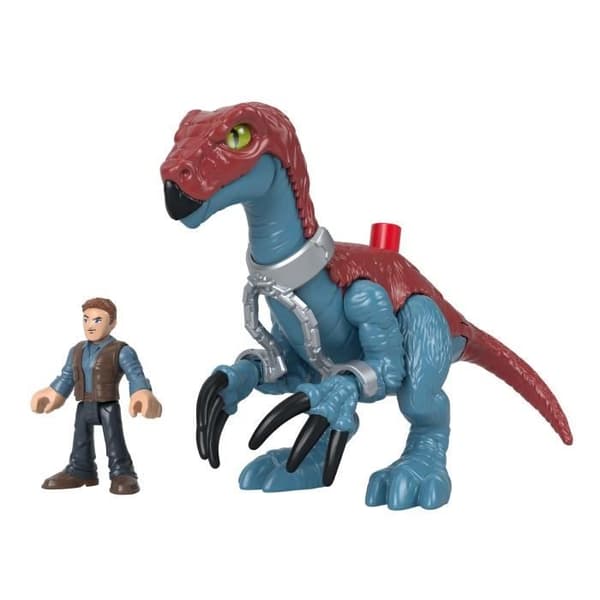 FISHER - PRICE IMAGINEXT - Jurassic World - Slasher Dino och Karaktär - Actionfigur för tidig ålder - 3 år och uppåt