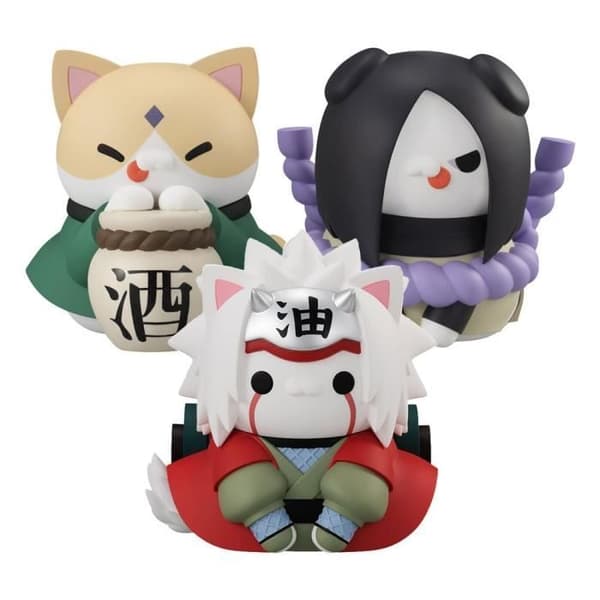 Figurine - MEGAHOUSE - NARUTO SHIPPUDEN - Set med 3 mini-figurer - Premiumkort inkluderad