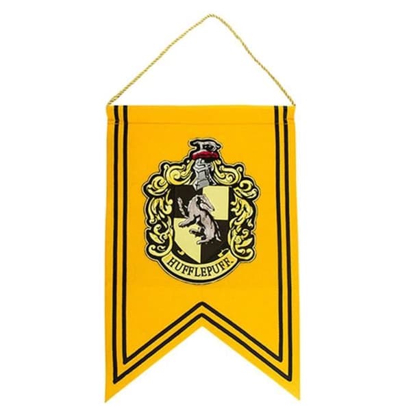 Harry Potter väggdekoration - Hufflepuff House - Broderad logotyp - Gul