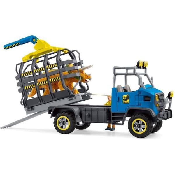 Dino Transport Mission, 43-delat set med Triceratops figur- och transportbil, dinosaurieleksaker för barn