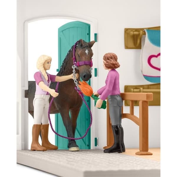 Ridbutik för schleichhästar, Schleichbox med 67 element ingår inklusive 1 schleichhäst, figurbox