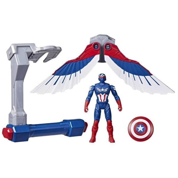 Captain America Flight Control Figure, Marvel Epic Hero Series Captain America: Brave New World, Ages 4 and Up