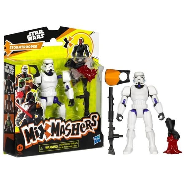 MixMashers Stormtrooper, 12 cm anpassningsbar statyett att mixa och matcha med tillbehör, Star Wars, från 4 år