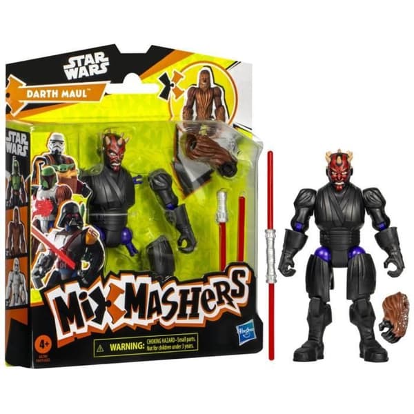 MixMashers Darth Maul, 12 cm anpassningsbar statyett att mixa och matcha med tillbehör, Star Wars, från 4 år