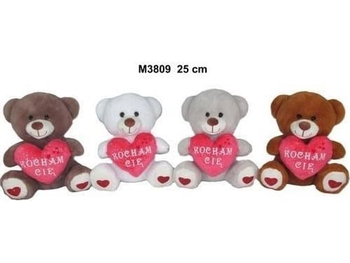 Bamse med hjerte 25cm MIX