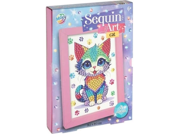 Sequin picture with frame Cat