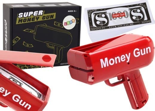 LeanToys Money Gun Shooting Red Launcher Money Gun-sedler