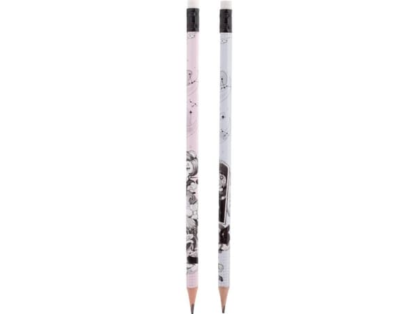 Manga triangulär penna med sudd 12 konstellationer HB 72st display MG