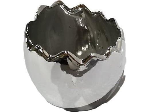 Keramisk dekorasjon sølv egg
