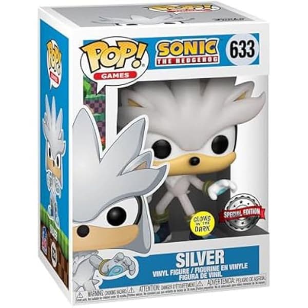 Figur - Funko - Silver The Hedgehog - Lysar i Mörker - Vinyl - 9,5 cm