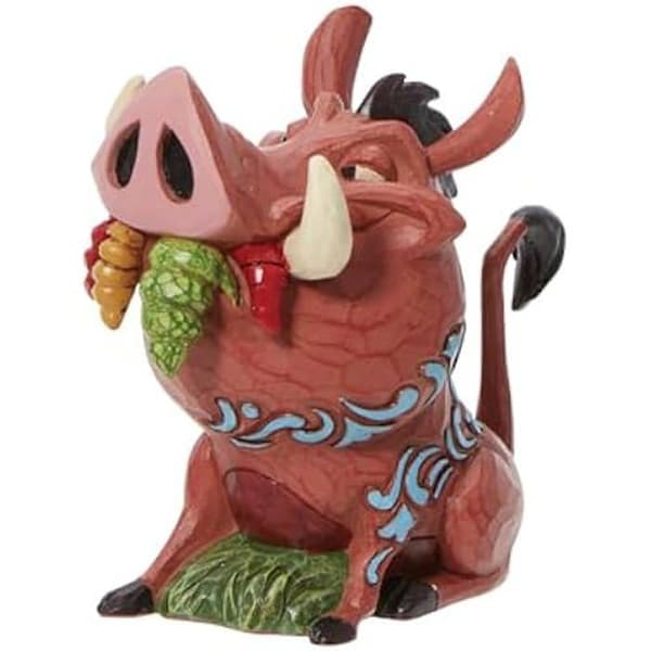 Figurine Disney Traditions - Pumba Le Roi Lion från ENESCO - Mini-figur i brunt för inomhusbruk
