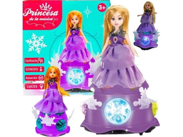 SPELDOSA FÖR BABYDOCKA PRINSESSA LJUSEFFEKTER OCH MELODIER DANS