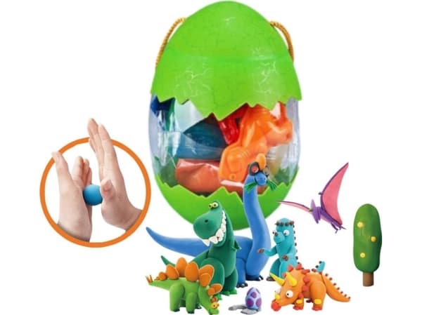 PLASTDEIG DINOSAUURER MED STRIPER 1 STK