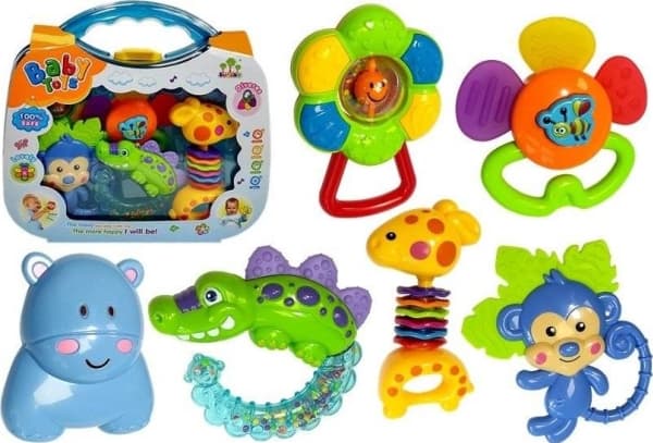 Lean Sport Import LEANToys teethers rangler i koffert for babyer Monkey Giraffe