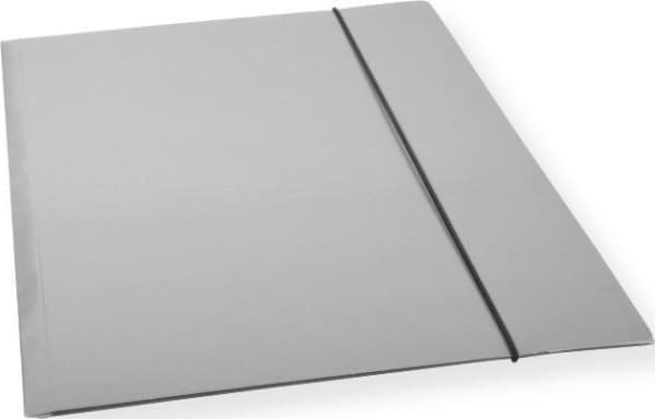 Mappe A4 med strikk, grå lakk, 300gsm (10 stk)