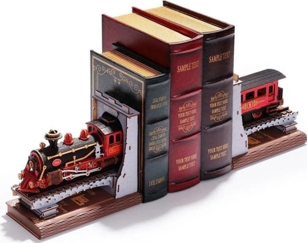 Hopfällbar modellbokhörna i trä Centennial Train