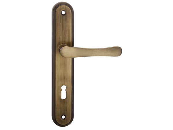 Metall-Bud Handtag med lång nyckelskylt BISZKOPT nyckel 72 patina 472K