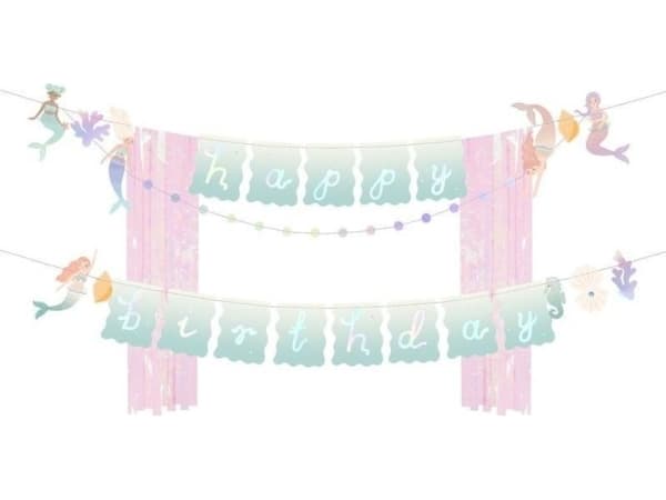 Happy Birthday Mermaid banner 130x100cm