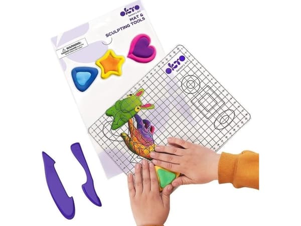 Kreativitetsmatte med skolemateriell 19x24