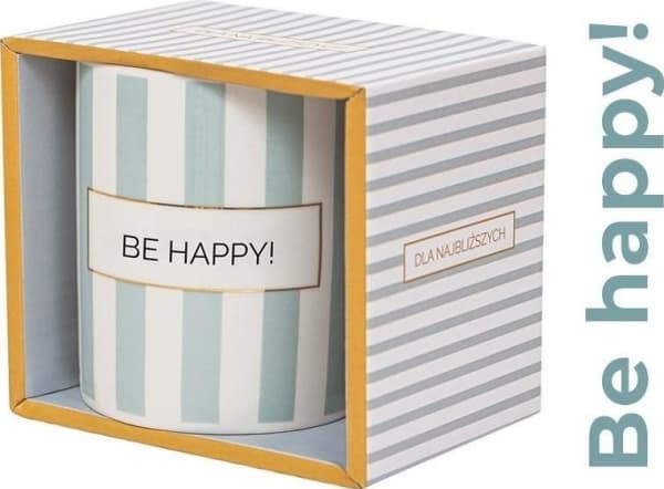 Gift mug with the inscription Be happy!