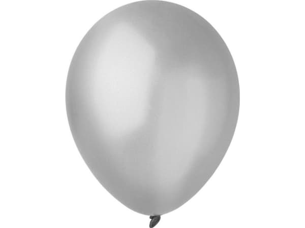 Decomex metallisk sølv 100 stk ballonger