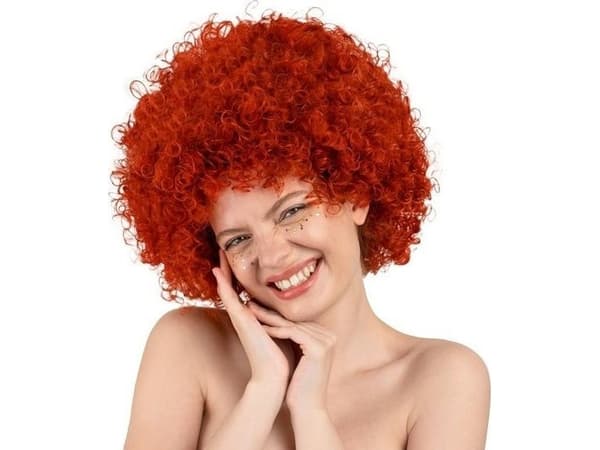 Afro Parykk Rød