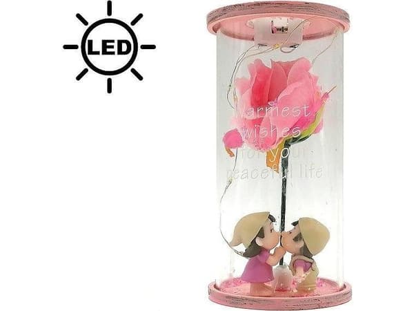 Rosdekoration i rör med LED-ljus