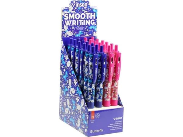 Fashion Butterfly automatic pen blue (24pcs)