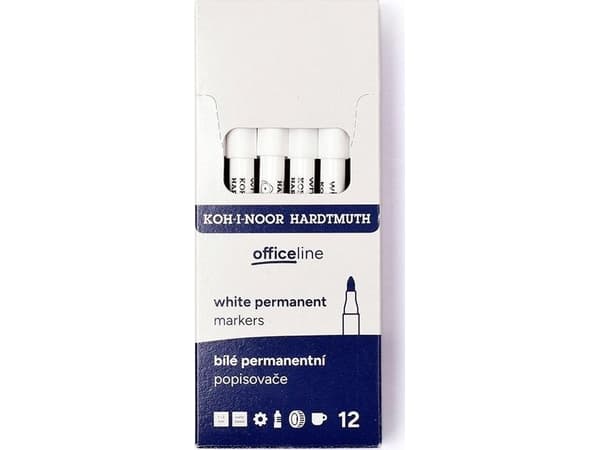 Permanent vit markeringspenna (12 st)