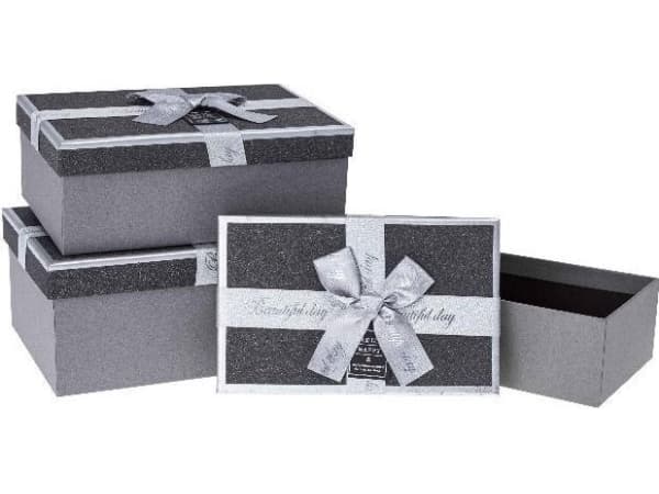 Presentask med rosett 3st silver ROZETTE EDUKAMP