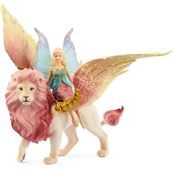 Figurin - SCHLEICH - Tomte på bevingat lejon - Bayala - Beige - 5 år och uppåt