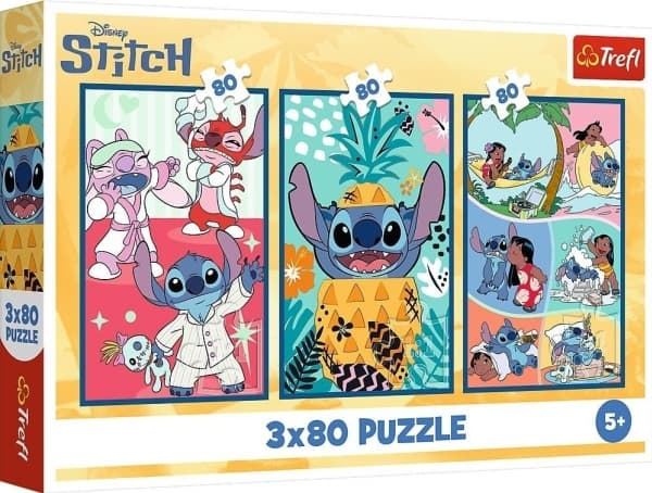TREFL DISNEY STITCH puzzle set Stitch´s world, 3x80 pcs