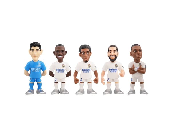 Minix - Football Stars - Real Madrid - 5 Pack (Courtois/Vinicius/Bellingham/Carvajal/Mbappé) Statue 7cm