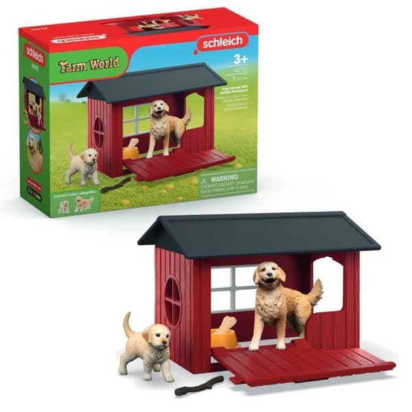 Nischlåda med Golden Retriever, SCHLEICH 42722 Farm World, Från 4 år