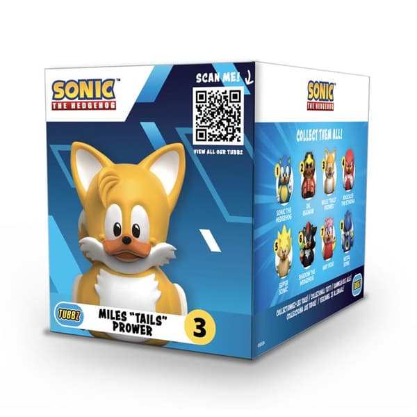 Gummifigur av Anka - TUBBZ - TUBBZ Boxed Edition Tails - Gul - 9 cm - Officiell Sonic Produkt