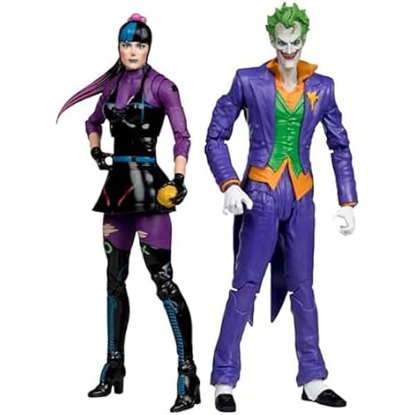 Actionfigurer - MCFARLANE - DC Multiverse The Joker &amp; Punchline - 17,8 cm - Set med 2 - Flerfärgad