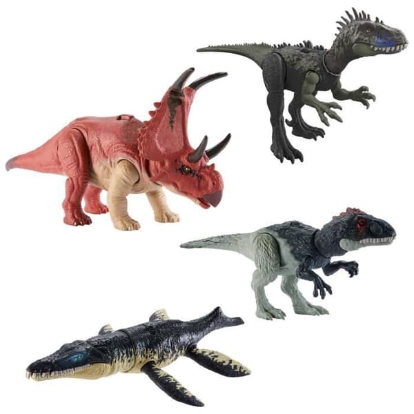 MATTEL - DINOSAUR JURASSIC WORLD WILD ROARS AND STRIKES MODELLS ASSOR