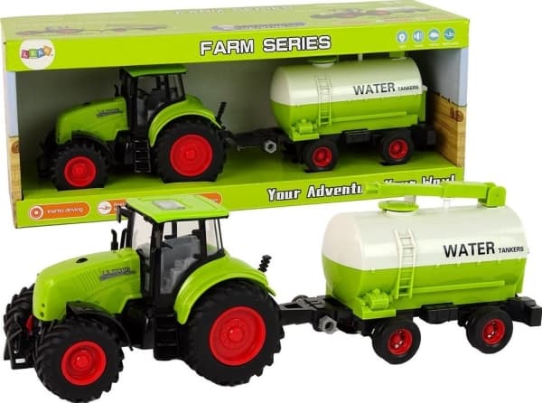 LeanToys traktor med tilhenger Big Wheels Green Farm