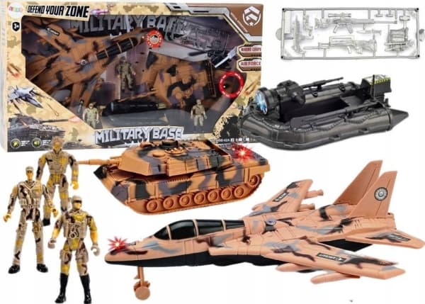 LeanToys Military Military Tank Jet Soldiers Sound Light